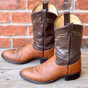 Tony Lama Men's 2023 Brown Shrunken Shoulder Roper Western Cowboy Boots Sz 9B
